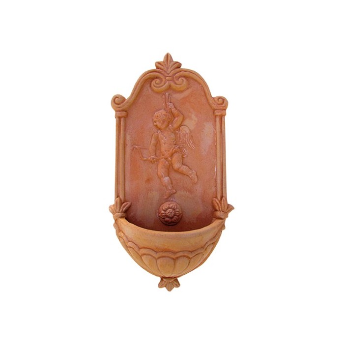 Holy Water Font with Cherub in Galestro